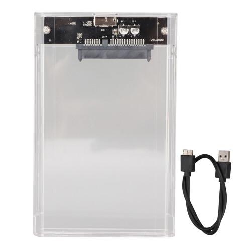 Adaptador Plug & Play, Gabinete Transparente para SSD Externo com USB 3.0 SuperSpeed de 2,5 polegadas, Ampla Compatibilidade com Desktop, Laptop, PS4