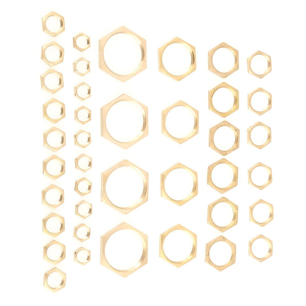 Hex Brass Nuts 40pc BSP Assorted