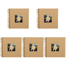 5Stk Portables Khaki Fotoalbum Mit Eisenring Für Fotos Und Postkarten