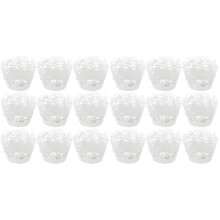 120Pièces Caissettes Cupcakes Blanches Design Creux Usage Varié