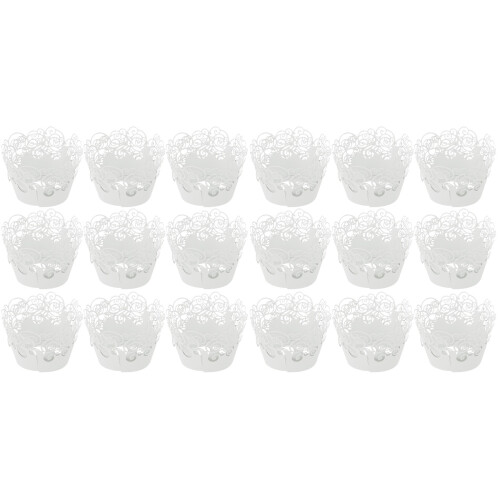 120Pièces Caissettes Cupcakes Blanches Design Creux Usage Varié