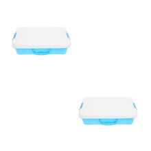 2Stk Tragbares Sandkasten Spielzeugbox Blau ABS Mit Deckel Für Kinder