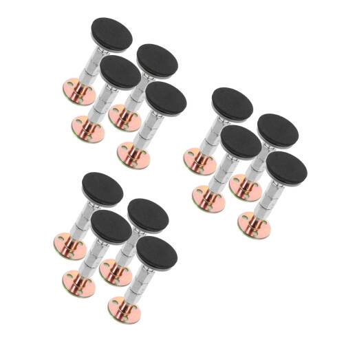 12Pièces Support De Lit En Métal Noir Ajustable Antivibrations