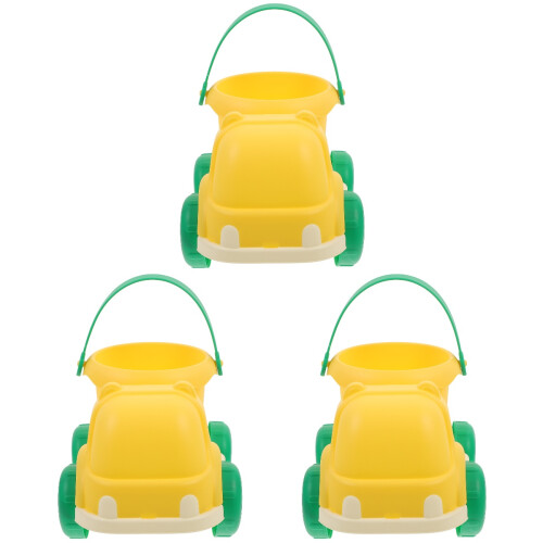 3Stk Gelber Kinderspielzeug Sandlaster Mit Robustem Eimer Für Garten
