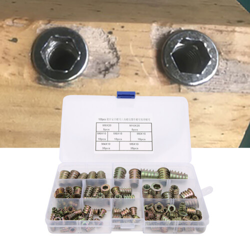 Zinc Alloy Threaded Insert For Wood Based Sheet Materials, Long Service Life Corrosion Resistant Inserts With Unique External Thread For Enhanced 1