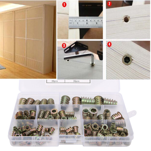 Zinc Alloy Threaded Insert For Wood Based Sheet Materials, Long Service Life Corrosion Resistant Inserts With Unique External Thread For Enhanced 2