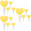 12Pcs Practical Pe Light Stick Yellow Heart Shape Concert 7