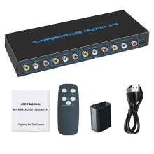 RCA-bryterboks 4x3 for DVD-spillere, spillkonsoller, 1080P video, V/H stereo, lydvelger, plugg og spill, metall