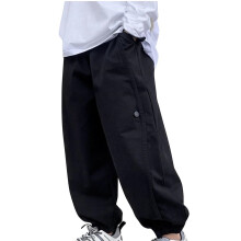 Cargobroek voor jongens, elastische taille, casual joggingbroek met zakken, zwart, 3-4 jaar