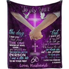 Manta personalizada com mensagem de amor para minha esposa, do marido: "Quero que meu último amor seja você." - Manta de abraço personalizada (127