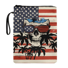 Patroon met doodskop en roos, 1 stuk boekenbeschermer, cadeau voor boekenliefhebbers, 8,66 x 11,42 cm, polyester draagtas, boekenorganizer met