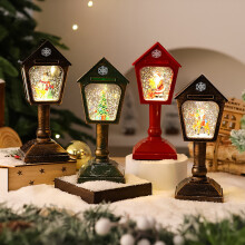 Kerstwindlamp met USB-/batterijvoeding, brievenbusdesign, retro glazen bol met pailletten, kerstman en sneeuwvlokkenlantaarn, kerstdecoratie