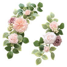 Opruiming: 2 stuks kunstmatige buitenbloemen voor trouwboog – decoratieset met rozen, zonnebloemen en bladeren, geschikt voor bruiloften
