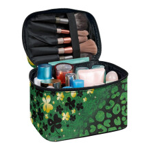 Reistas voor cosmetica en make-up, organizer tas voor je vriendin, draagbaar en makkelijk georganiseerd, klavergroene tas
