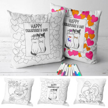 Valentijnsdag sierkussenhoezen 18"x18" originele DIY graffiti decoratieve kussenhoezen (3 stuks)
