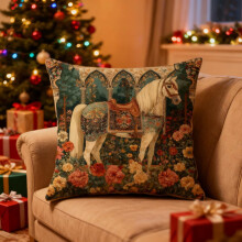 Fodera per cuscino vintage a tema cavalli - Morbido cuscino in peluche con design equestre per auto, ufficio, divano, complemento d'arredo in stile