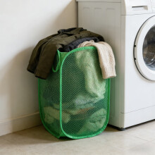 Opvouwbare wasmand van gaas, groen, 28x28x40 cm