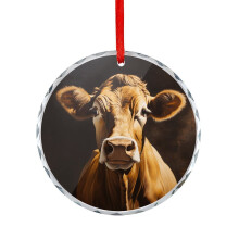 Brown Cow Christmas Ornament Cow Cattle Christmas Decorative Hanging Ornaments Hanging Craft Collectibles for Xmas Trees Home Party Gifts