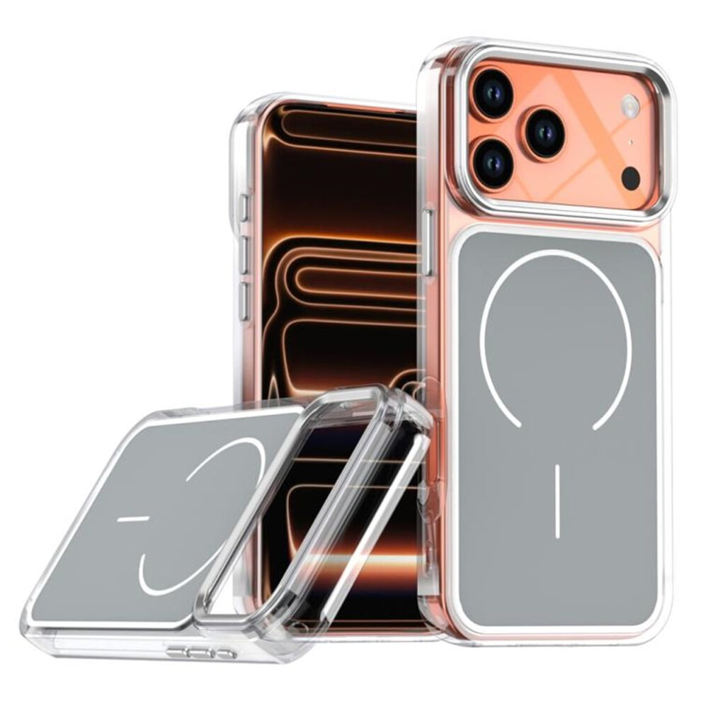 Magnetic Case For Iphone 17 Pro (6.3"), Magsafe Compatible, Heavy-Duty Shockproof, Electroplated Dual-Color, Grey 9482726223221