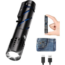 Wiederaufladbare LED-Taschenlampe mit hoher Leuchtkraft, 5 Leuchtmodi und Zoomfunktion