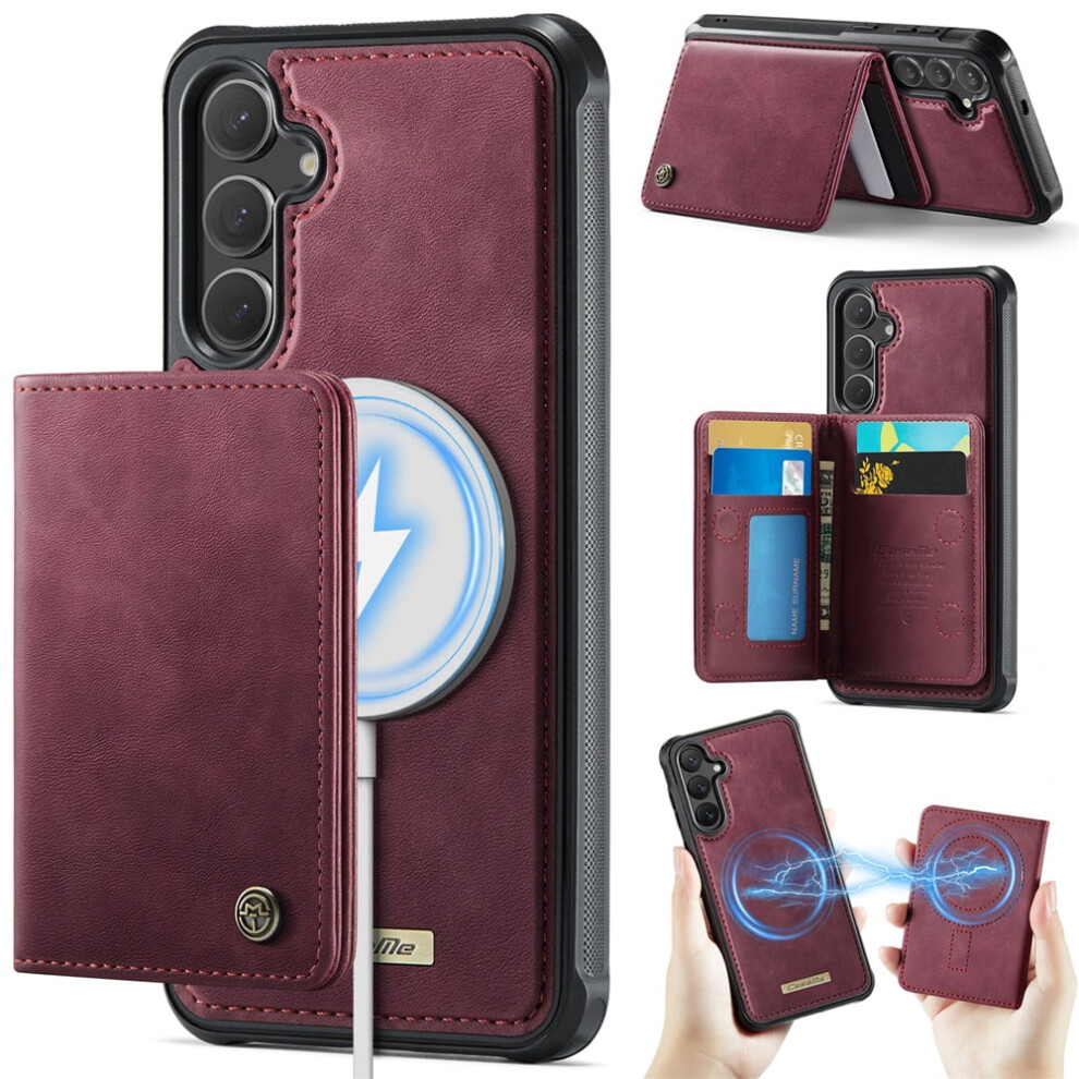 Case For Samsung Galaxy S25 Fe 5G: Rfid-Blocking, Magsafe-Compatible, Detachable 2-In-1 Wallet With Card Holder, Pu Leather, Kickstand, Magnetic 9482726224501