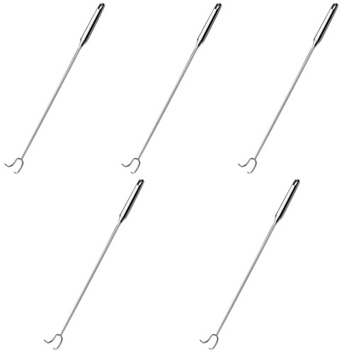 5Pcs Stainless Steel Meat Hook Sturdy Bbq Kitchen Roasting Accessory 1