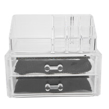 Glamorous Clear Acrylic Two-Tier Organizer, Functional Convenient For Your Needs, Stylish Durable Construction