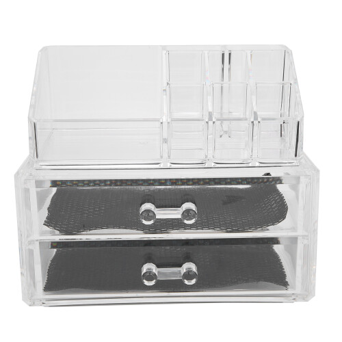 Glamorous Clear Acrylic Two-Tier Organizer, Functional Convenient For Your Needs, Stylish Durable Construction
