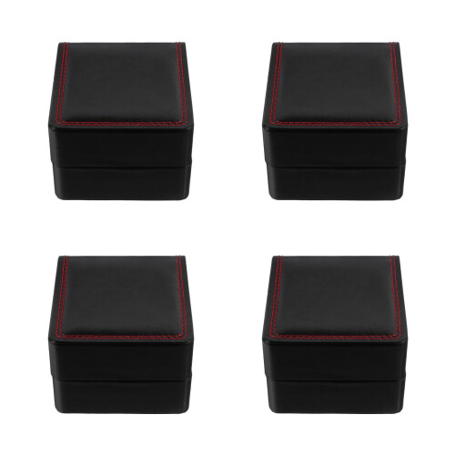 4Stk PU Leder Uhrenvitrine Mit Einzelkammer Für Männer Schmuck