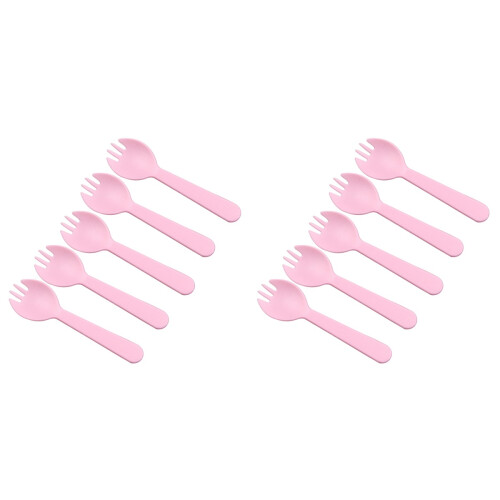 200Pièces Sporks Jetables Rose Usage Cuisine Facile