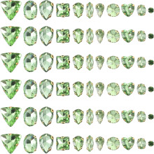 130Pcs Green Glass Rhinestones for DIY Clothes and Crafting