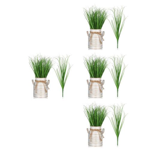 48Pcs Artificial Grass Model Light Green Plastic Home Decor