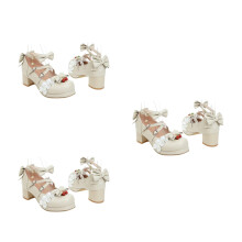 3Paare Four Seasons Damen Schuhe Beige Bowknot Pumps