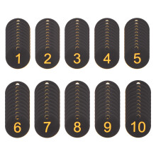 100St Duurzame Zwarte Nummerlabels PVC Rond Voor Sleutel Identificatie
