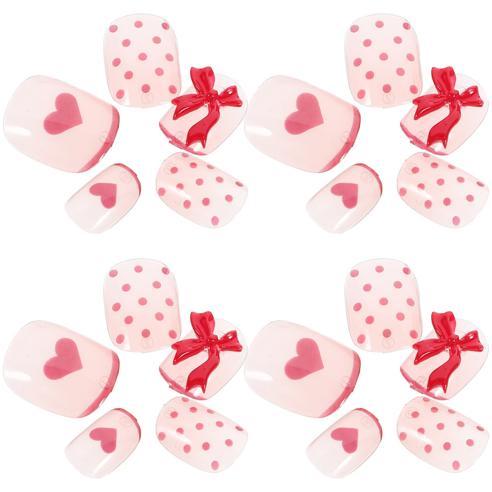 Ohphcall 24Pcs Glue On Nails Assorted Color Press On Nails For Women Manicure