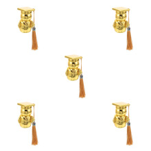 5Pcs Golden Resin Graduation Prize Medals Desktop Figurines