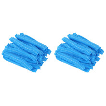 400Pièces Couvre-Chefs Non Tissés Bleus Pour Hygiène Protection