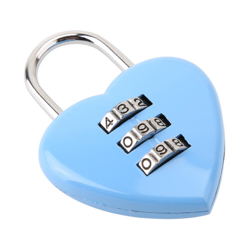 Security and Durability Heart Design3Digit Lock, Compact Design Waterproof Combination Padlock for Luggage Locker Diary, Keyless Resettable Code 1