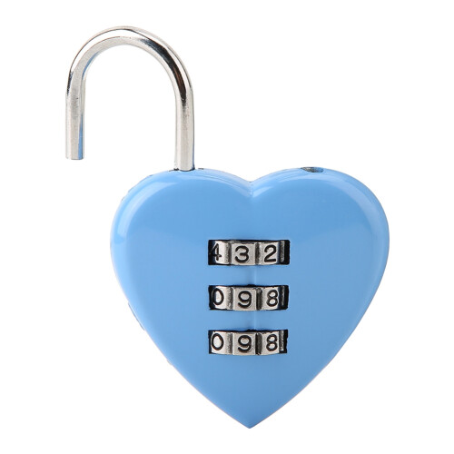 Security and Durability Heart Design3Digit Lock, Compact Design Waterproof Combination Padlock for Luggage Locker Diary, Keyless Resettable Code 2