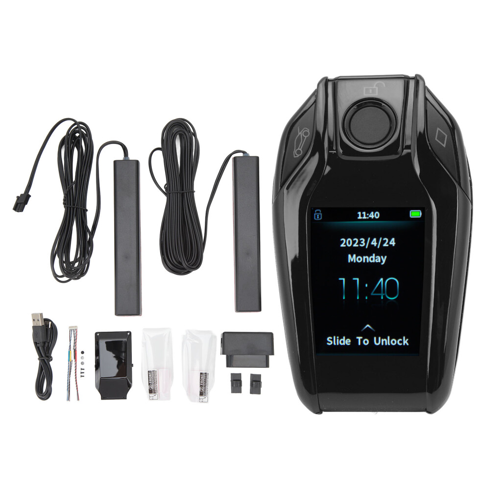 Universal Remote Control Key, Lcd Smart Car Key With Keyless Entry And Anti Loss Function For Start Stop Engine Button Vehicles (Zinc Alloy) 9557311053122
