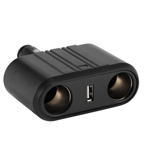 Car Cigarette Lighter Splitter 2 Way Adapter with USB Fast Charge 12-24V 2