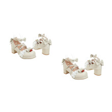 2Paare Beige Bowknot Damentreter Schuhe Für Party