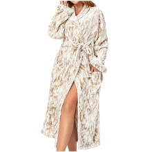 asdoklhq Warme badjassen voor dames, flanel, gemengde kleuren, pluizig, warme huiskleding, vochtabsorberend, sneldrogend, badjas, knielange pyjama,