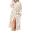 Women's Flannel Warm Robe Knee-Length White S 1