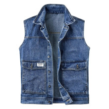 Herren-Jeansweste, ärmellos, Cowboy-Jacke, Motorradweste, Freizeitweste für Herren