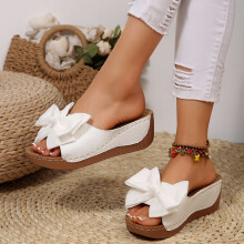 Sandalias de cuña con plataforma Willtoo para mujer, blancas, talla US-8.5/EU-41, sandalias suaves sin cordones para verano, playa y vacaciones –