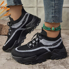 Scarpe da ginnastica Willtoo da donna in maglia grossa stile Y2K, leggere, con suola morbida, ideali per camminare e correre, perfette per il comfort