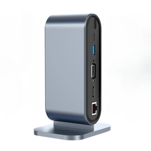 Βάση σύνδεσης USB-C 12 σε 1, κάθετος λεπτός σχεδιασμός, 4K@30Hz, φόρτιση PD100W, γρήγορη