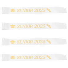 4Stk Weiße Abschluss-Sashes Für Party Feier, Vielseitig