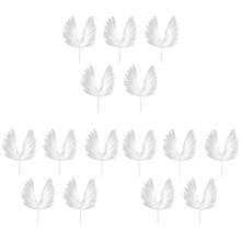 15Pièces Cake Topper Ailes D'ange Blanc Pour Fête Enfants Et Festival